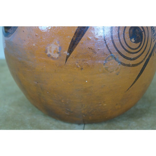 1976 Mexican Folk Art Terracotta Pulque Agave Bird Pitcher Water Jar 14" For Sale - Image 9 of 16