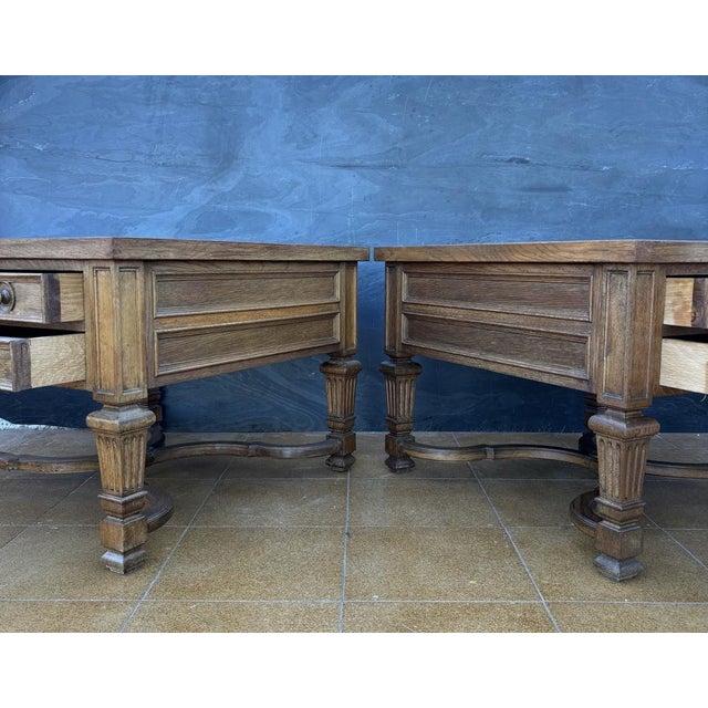 Spanish Classical Revival Style Oak Side Tables, 1940, Set of 2 For Sale - Image 6 of 14