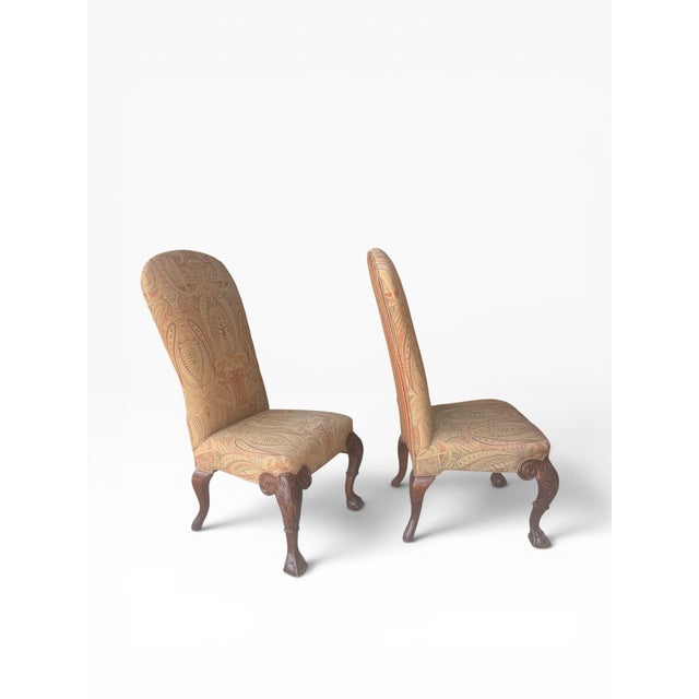 Textile Set of 4 Oscar De La Renta for Century Furniture Paisley Upholstered Dining Chairs For Sale - Image 7 of 17
