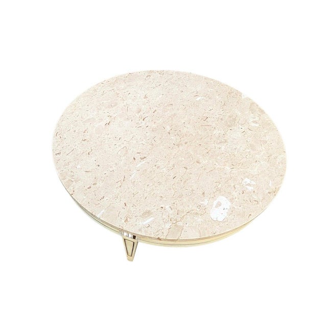 Neoclassical Vintage Neoclassical Round Coffee Table Marble Top For Sale - Image 3 of 5