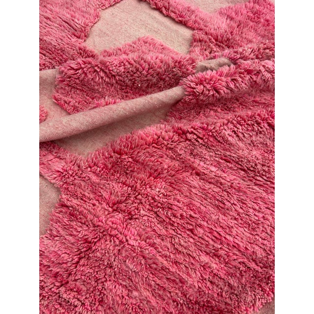 Pink Pink Beni Mrirt Diamond Pattern Rug, 2010s For Sale - Image 8 of 12