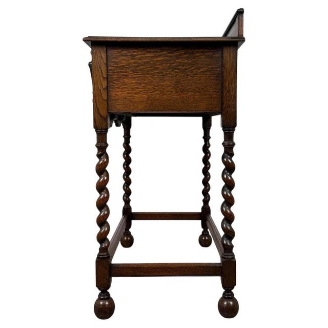 Early 20th Century Antique English Jacobean Revival Oak Side Table For Sale - Image 11 of 12