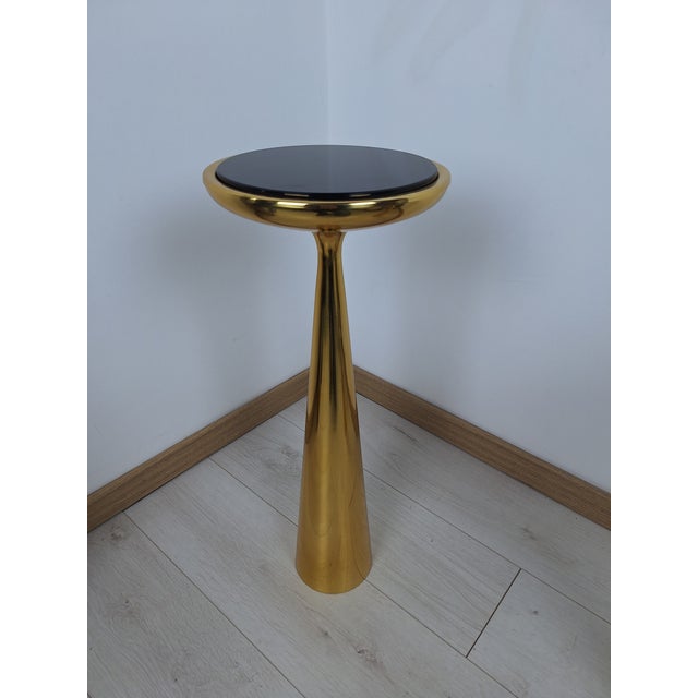 Model 1776 Low Table in Brass with Blue Glass by Max Ingrand for Fontana Arte, 1990s For Sale - Image 10 of 12