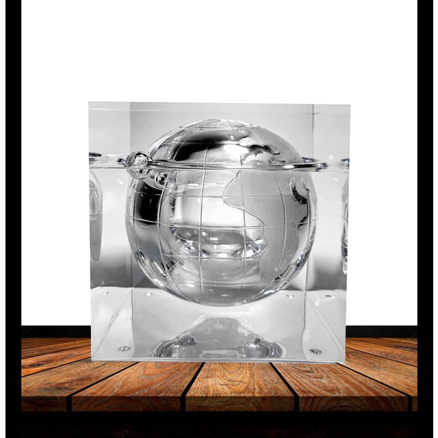 Mid 20th Century Grainware Alessandro Albrizzi Lucite Planet Earth Ice ...