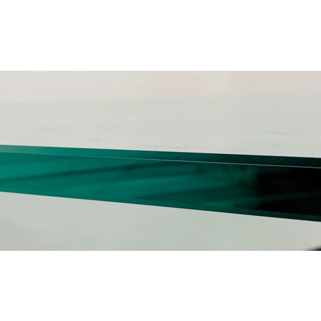 Triangle Lucite and Glass Coffee Table in the Manner of Karl Springer For Sale - Image 9 of 11