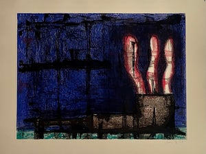 Aaron Fink, Boston Modernist Color Etching Smoking Pipe Aaron Fink Pop Art Print Americana, 1987