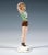 Very rare and exceptional goldscheider vienna ceramic figurine of the 1930s: a young dancer with chin-length, curly, blond...