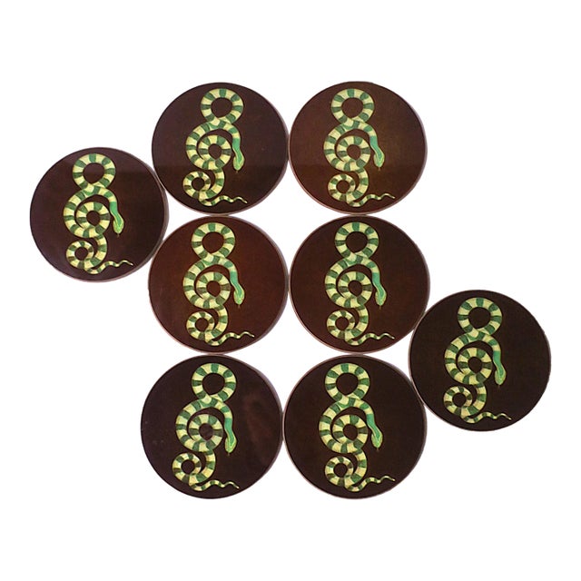 Serpent Snake Coasters, Set of 8 For Sale