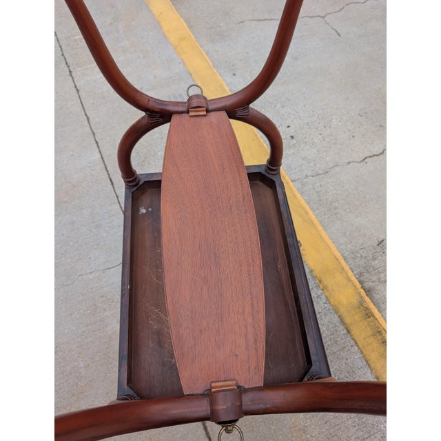1950s 1950s Regency Leather Top Mahogany Side Table With Curule Legs - A Pair For Sale - Image 5 of 16