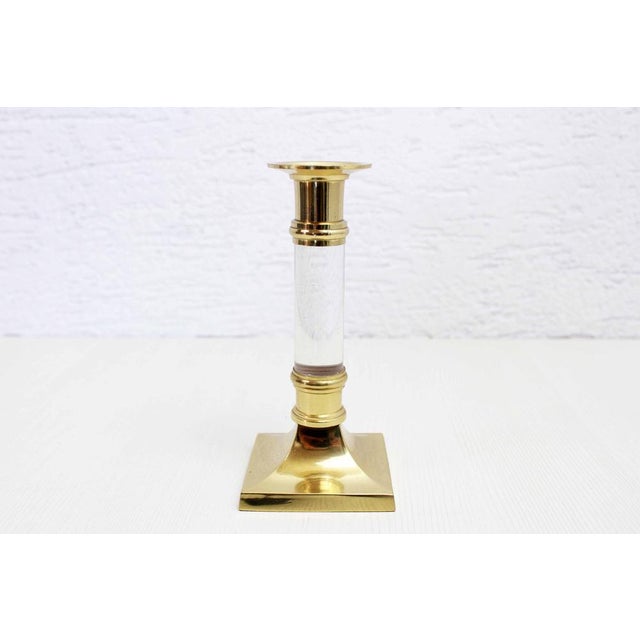 Vintage Brass & Acrylic Glass Candleholder, 1960s For Sale - Image 11 of 11