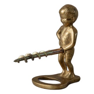 Mid-Century Metal Bottle Opener Boy Figurine, Italy, 1960s For Sale