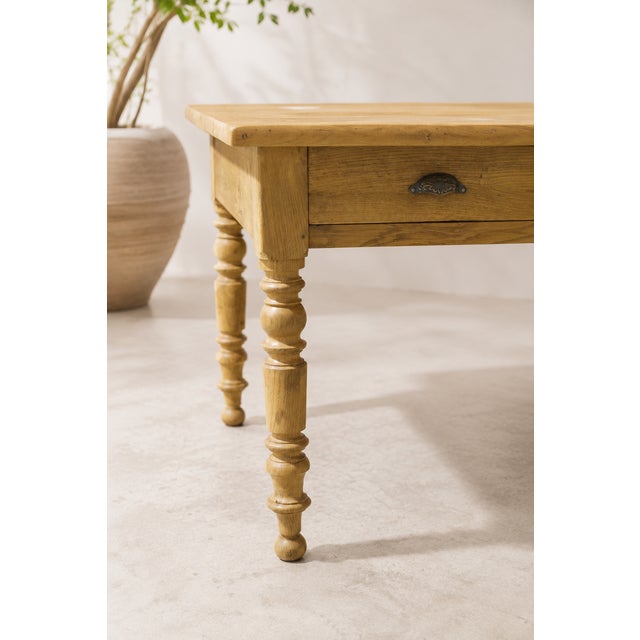 Beige Large Oak Tailor's Table with Drawers, France, 1930 For Sale - Image 8 of 18