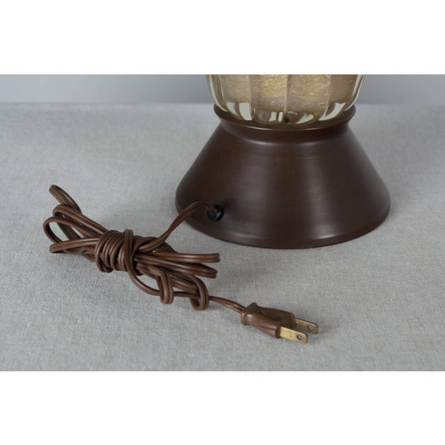 Bronze Murano Glass Table Lamp by Seguso, Handblown Art Glass, Italy For Sale - Image 8 of 10