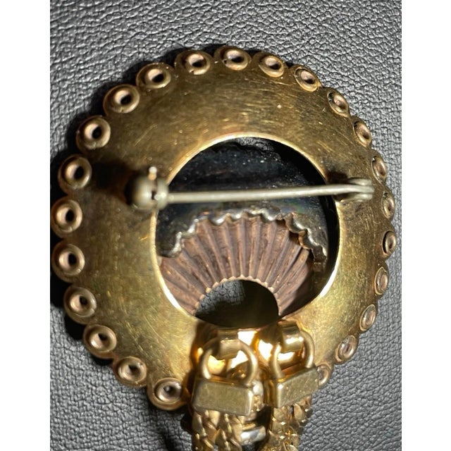 1940s 1940s Charles Reis 12k Gold Filled Rhinestone Brooch Signed CRC For Sale - Image 5 of 5