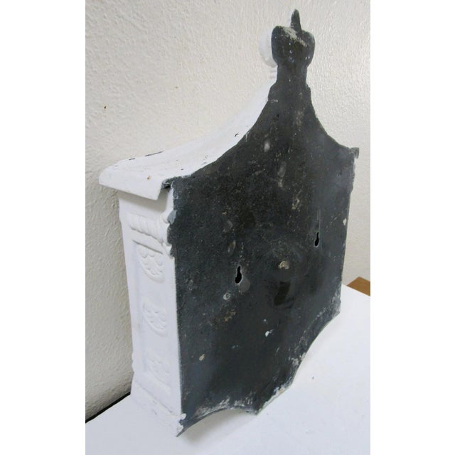 Victorian Wall Mounted Cast Iron Painted White Mailbox For Sale - Image 10 of 10
