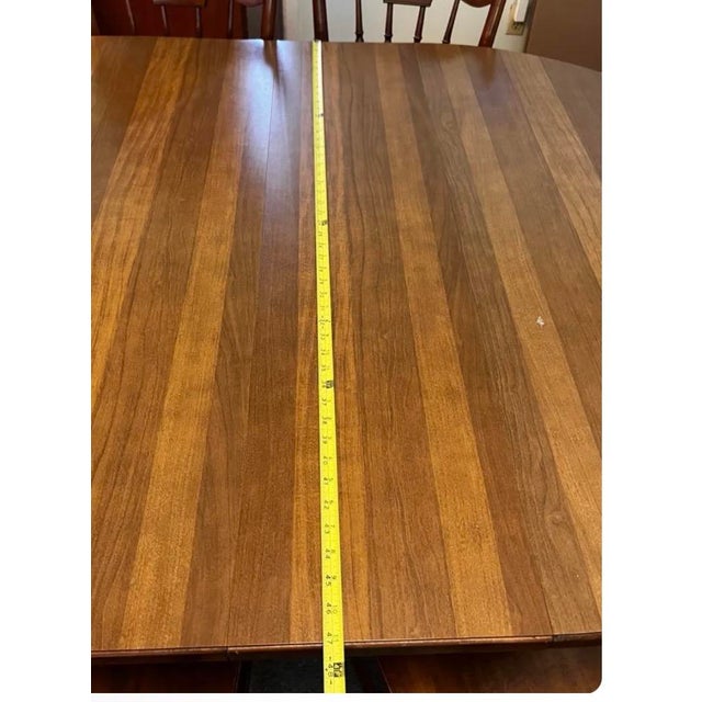 Wood 1950s Tell City Andover Maple Extension Dining Table Set 6 Chairs For Sale - Image 7 of 11