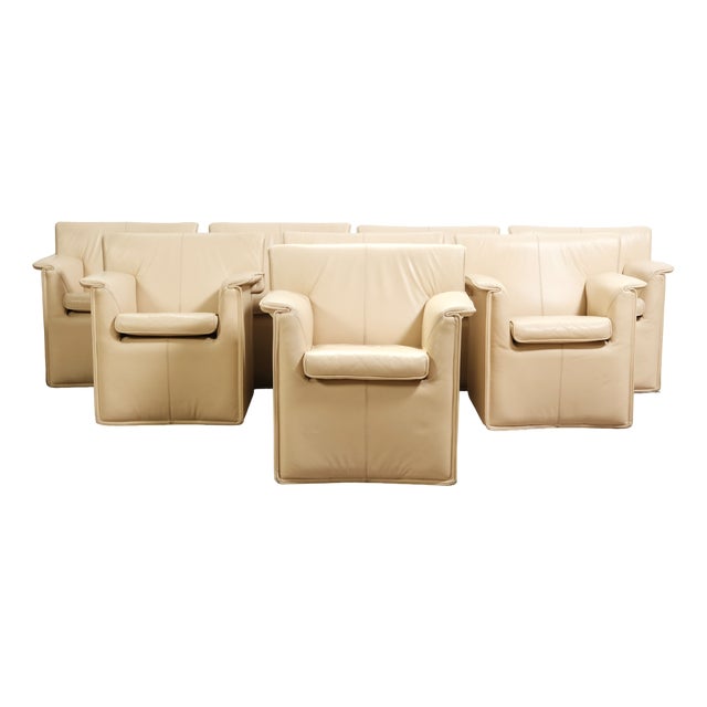 Office Chairs Lauriana by Afra and Tobia Scarpa B&b Italia for B&b Italia / C&b Italia, 1970s, Set of 8 For Sale