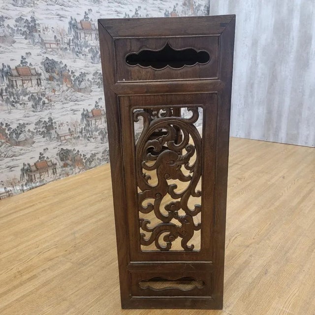 Chinese Antique Chinese Elm Altar Table With Pierced Carved Panels For Sale - Image 3 of 11