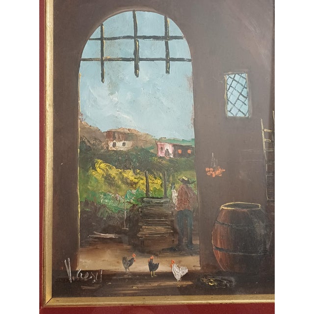 V. Cresci, Country Landscape,1890s, Oil on Canvas, Framed For Sale - Image 3 of 7