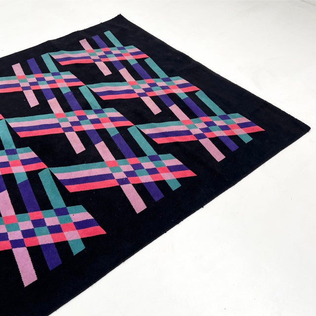 Large Geometric Wool Rug from Missoni, 1980s For Sale - Image 4 of 9