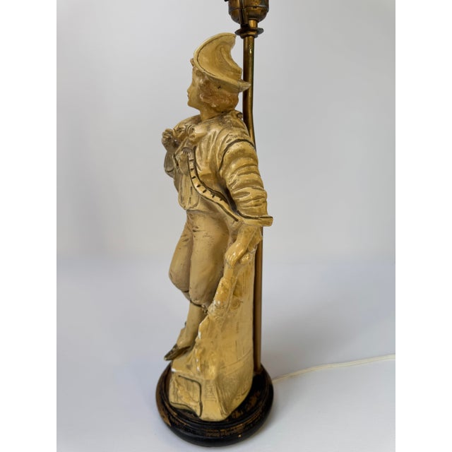 1950s Vintage Claridge Shops Chalkware Gentleman Figural Table Lamp For Sale - Image 5 of 18