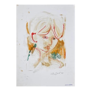 Leo Guida, Price, Female Portrait, Original Lithograph, 1966 For Sale