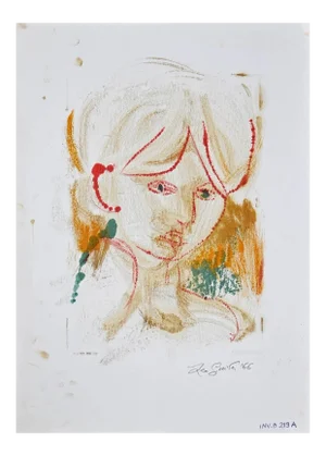 Leo Guida, Price, Female Portrait, Original Lithograph, 1966