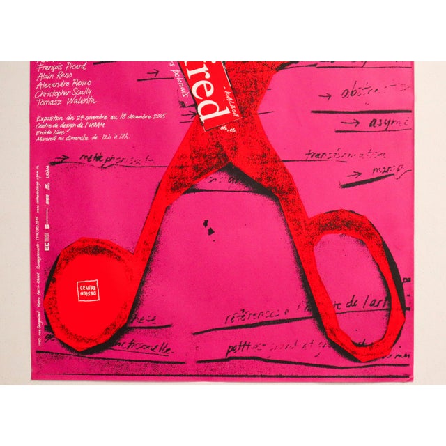 Modern 2005 Canadian Exhibition Poster - "Le Monde D'Alfred", Uqam Center of Design (Scissors, Red/Purple) For Sale - Image 3 of 3