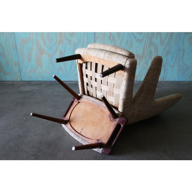 1950s Hans J. Wegner Papa Bear Ap19 Chair and Ottoman Teak and Boucle For Sale - Image 13 of 15