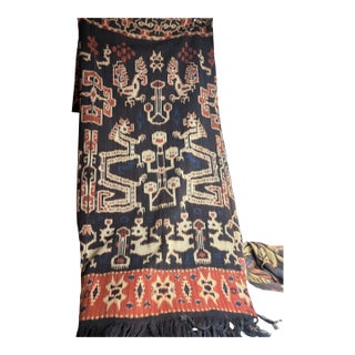Large Ikat With Fringe For Sale
