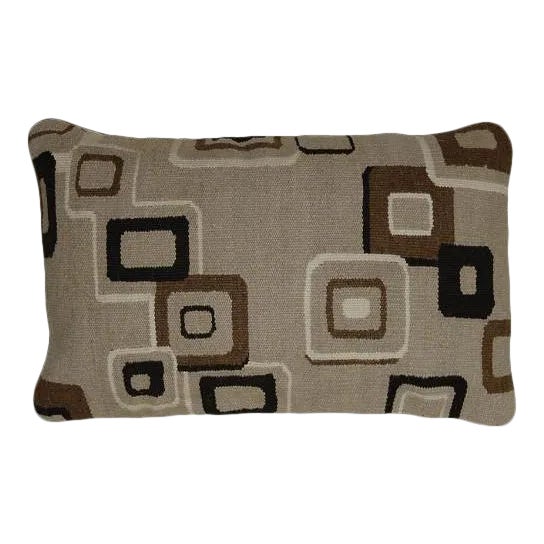 Aubusson Cream Geometric Throw Pillow For Sale