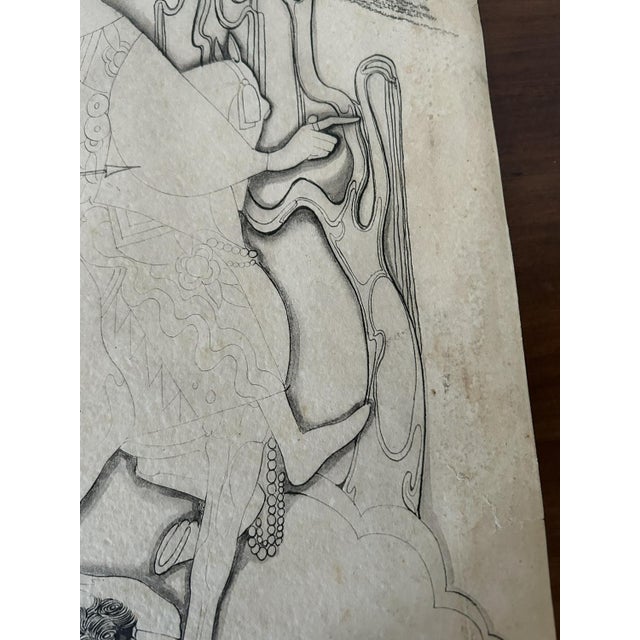 Unknown, Figures, 1900s, Ink Drawing on Paper, Framed For Sale - Image 15 of 18