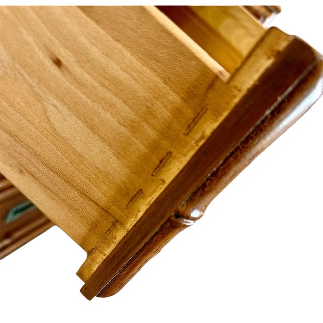 Wood 2000s Drexel Heritage Faux Bamboo Armoire Draws Doors Wood Chinoiserie Tv Cabinet Two Piece For Sale - Image 7 of 15