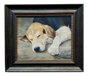 Anita Baarns - Cute Fox Hound Puppy Dog Sleeping -Oil Painting