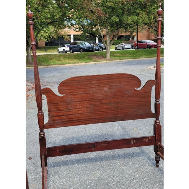 1930s Vintage Mahogany Full Size Poster Bedstead For Sale In Washington DC - Image 6 of 9
