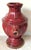 Beautiful large ornate Bombay red stoneware figural lion handle urn or vase. Solid and heavy - weighs approx. 40 lbs....