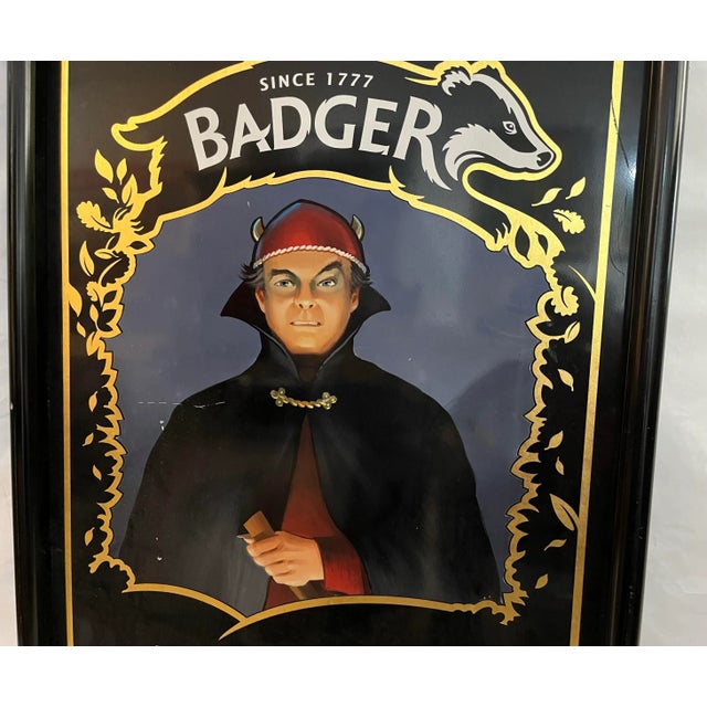 1950s Hand Painted Badger the Old Nick English Pub Sign Devilish Cap For Sale - Image 4 of 11