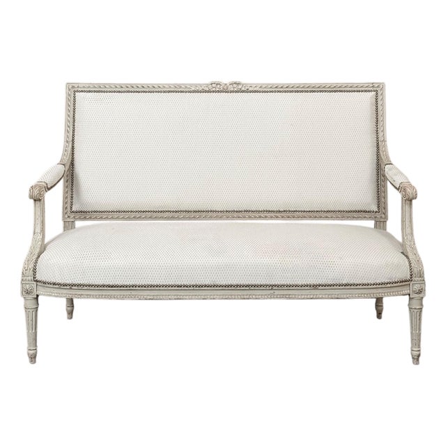 19th Century French Louis XVI Painted Canapé ~ Settee For Sale