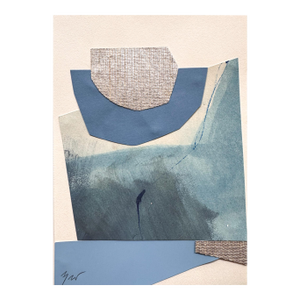 "Im Blue 4" Original Mixed-Media Collage on Paper by Zac Woodiel