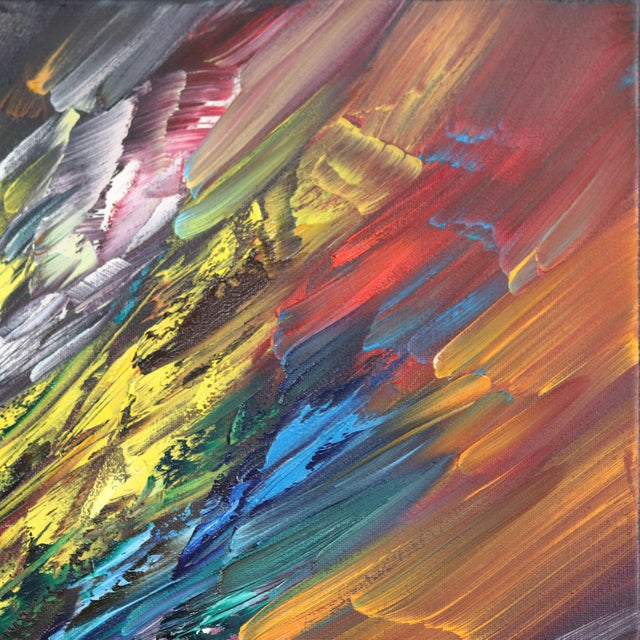 Abstract Towards the Dream - Abstract Colorful Textured Oil Painting Original Artwork by Sergei Inkatov For Sale - Image 3 of 9