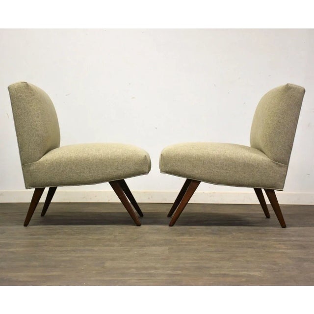 1960s Grey Mid Century Slipper Lounge Chairs - a Pair For Sale - Image 4 of 8