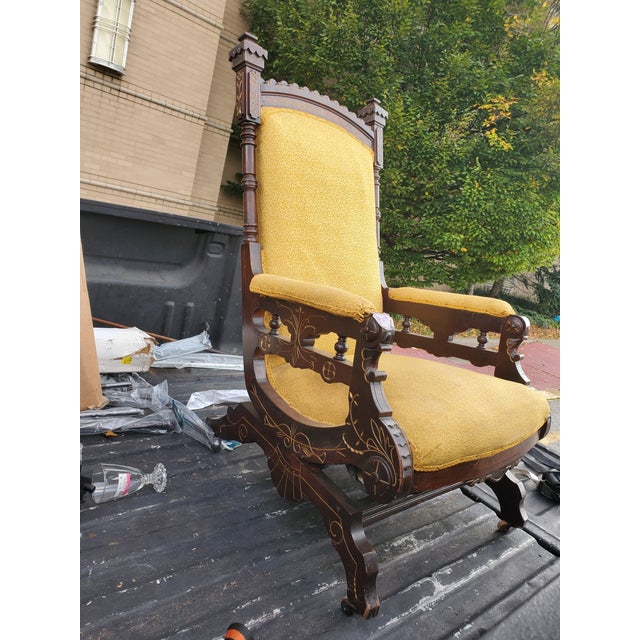 1870s Eastlake Victorian Solid Walnut Rocking Chair Chairish
