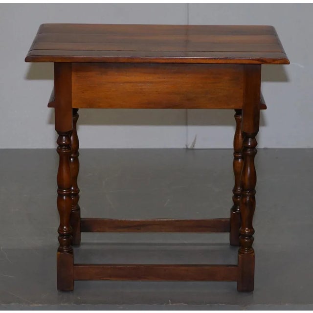 Large Hardwood Side Table with Single Drawer Campaign from Theodore Alexander For Sale - Image 13 of 18