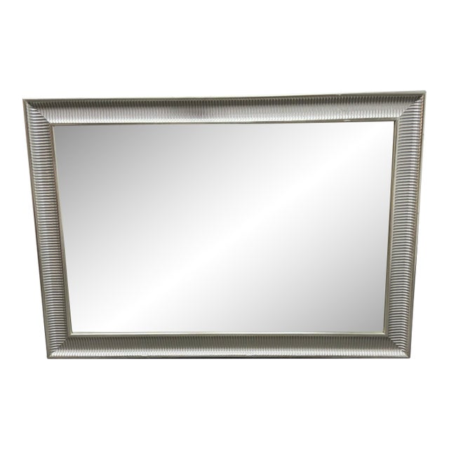 Contemporary Fluted Rectangular Wall Mirror For Sale