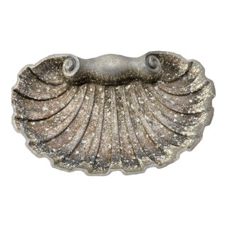 Vintage Cast Aluminum Garden Ornament Bird Bath For Sale