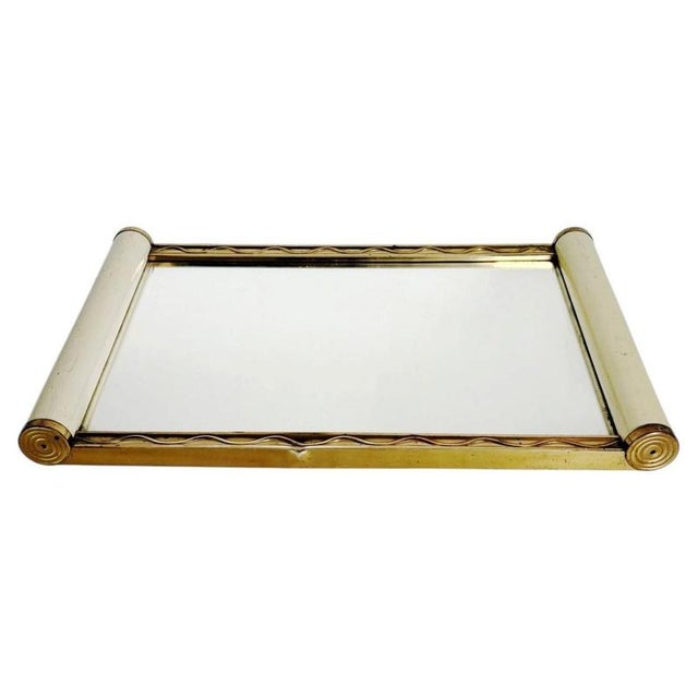 Art Deco Wooden and Mirrored Tray, France, 1940 For Sale - Image 14 of 14