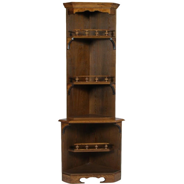 Vintage Corner Shelve in Solid Oak For Sale - Image 3 of 7