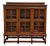 Antique English Jacobean Bookcase Bookshelf Cabinet Triple Glass Door Oak C1930s For Sale