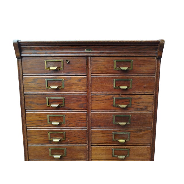 1920s Vintage Danish Archive Filing Cabinet in Oak from Silkeborg Møbelfabrik, 1920s For Sale - Image 5 of 14