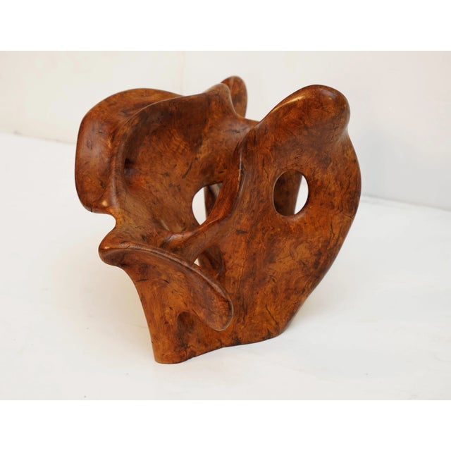 Mid 20th Century Abstract Free-Form Sculpture of Olive Wood From France For Sale - Image 5 of 12